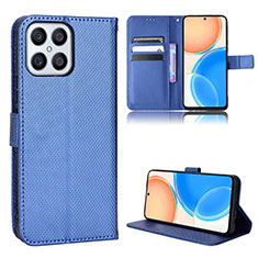 Funda de Cuero Cartera con Soporte Carcasa BY1 para Huawei Honor X8 4G Azul