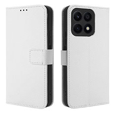 Funda de Cuero Cartera con Soporte Carcasa BY1 para Huawei Honor X8a 4G Blanco