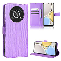 Funda de Cuero Cartera con Soporte Carcasa BY1 para Huawei Honor X9 5G Morado