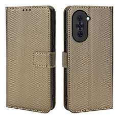 Funda de Cuero Cartera con Soporte Carcasa BY1 para Huawei Nova 10 Marron