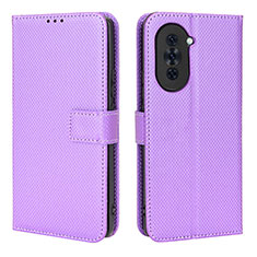 Funda de Cuero Cartera con Soporte Carcasa BY1 para Huawei Nova 10 Morado