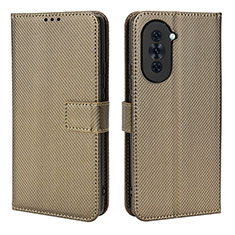 Funda de Cuero Cartera con Soporte Carcasa BY1 para Huawei Nova 10 Pro Marron