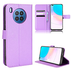 Funda de Cuero Cartera con Soporte Carcasa BY1 para Huawei Nova 8i Morado