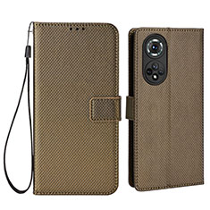 Funda de Cuero Cartera con Soporte Carcasa BY1 para Huawei Nova 9 Pro Marron