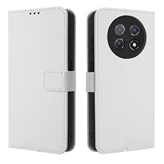 Funda de Cuero Cartera con Soporte Carcasa BY1 para Huawei Nova Y91 Blanco