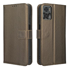 Funda de Cuero Cartera con Soporte Carcasa BY1 para Motorola Moto E22i Marron