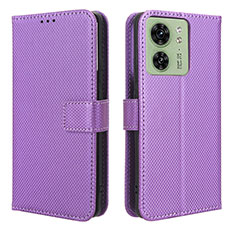 Funda de Cuero Cartera con Soporte Carcasa BY1 para Motorola Moto Edge 40 5G Morado