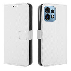 Funda de Cuero Cartera con Soporte Carcasa BY1 para Motorola Moto Edge 40 Pro 5G Blanco