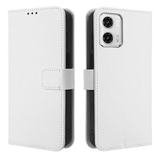 Funda de Cuero Cartera con Soporte Carcasa BY1 para Motorola Moto G 5G (2023) Blanco