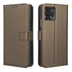 Funda de Cuero Cartera con Soporte Carcasa BY1 para Motorola Moto G72 Marron