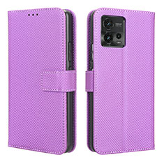 Funda de Cuero Cartera con Soporte Carcasa BY1 para Motorola Moto G72 Morado