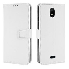 Funda de Cuero Cartera con Soporte Carcasa BY1 para Nokia C100 Blanco