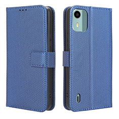 Funda de Cuero Cartera con Soporte Carcasa BY1 para Nokia C12 Plus Azul