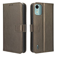 Funda de Cuero Cartera con Soporte Carcasa BY1 para Nokia C12 Plus Marron