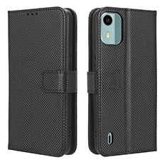 Funda de Cuero Cartera con Soporte Carcasa BY1 para Nokia C12 Plus Negro