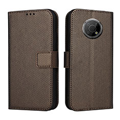 Funda de Cuero Cartera con Soporte Carcasa BY1 para Nokia G300 5G Marron