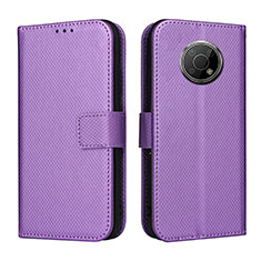 Funda de Cuero Cartera con Soporte Carcasa BY1 para Nokia G300 5G Morado