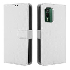 Funda de Cuero Cartera con Soporte Carcasa BY1 para Nokia XR21 Blanco