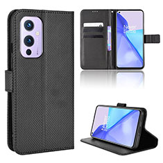 Funda de Cuero Cartera con Soporte Carcasa BY1 para OnePlus 9 5G Negro