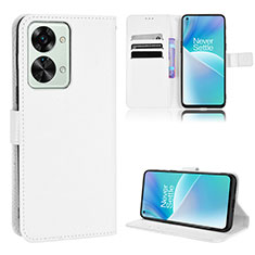 Funda de Cuero Cartera con Soporte Carcasa BY1 para OnePlus Nord 2T 5G Blanco