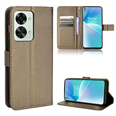 Funda de Cuero Cartera con Soporte Carcasa BY1 para OnePlus Nord 2T 5G Marron