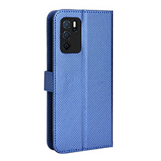 Funda de Cuero Cartera con Soporte Carcasa BY1 para Oppo A16 Azul