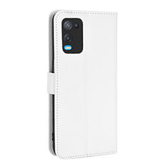 Funda de Cuero Cartera con Soporte Carcasa BY1 para Oppo A54 4G Blanco