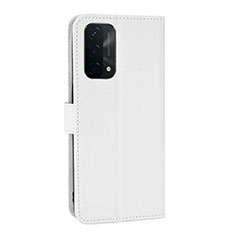 Funda de Cuero Cartera con Soporte Carcasa BY1 para Oppo A54 5G Blanco