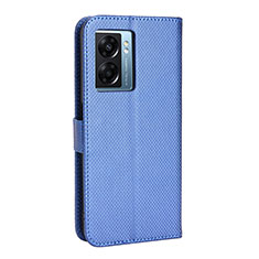 Funda de Cuero Cartera con Soporte Carcasa BY1 para Oppo A56S 5G Azul