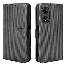 Funda de Cuero Cartera con Soporte Carcasa BY1 para Oppo A58 4G Negro