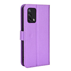 Funda de Cuero Cartera con Soporte Carcasa BY1 para Oppo A74 4G Morado