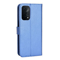 Funda de Cuero Cartera con Soporte Carcasa BY1 para Oppo A74 5G Azul