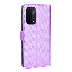 Funda de Cuero Cartera con Soporte Carcasa BY1 para Oppo A74 5G Morado