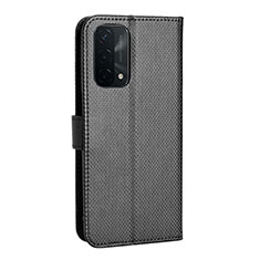 Funda de Cuero Cartera con Soporte Carcasa BY1 para Oppo A74 5G Negro