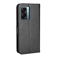 Funda de Cuero Cartera con Soporte Carcasa BY1 para Oppo A77 5G Negro