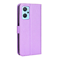 Funda de Cuero Cartera con Soporte Carcasa BY1 para Oppo A96 4G Morado