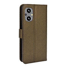 Funda de Cuero Cartera con Soporte Carcasa BY1 para Oppo F21 Pro 5G Marron