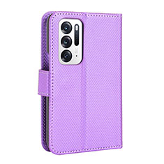 Funda de Cuero Cartera con Soporte Carcasa BY1 para Oppo Find N 5G Morado