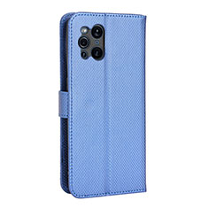 Funda de Cuero Cartera con Soporte Carcasa BY1 para Oppo Find X3 Pro 5G Azul