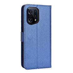 Funda de Cuero Cartera con Soporte Carcasa BY1 para Oppo Find X5 5G Azul