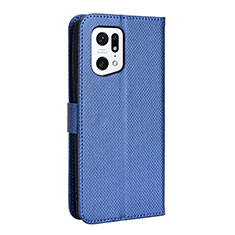 Funda de Cuero Cartera con Soporte Carcasa BY1 para Oppo Find X5 Pro 5G Azul