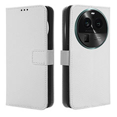 Funda de Cuero Cartera con Soporte Carcasa BY1 para Oppo Find X6 Pro 5G Blanco