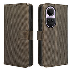 Funda de Cuero Cartera con Soporte Carcasa BY1 para Oppo Reno10 5G Marron