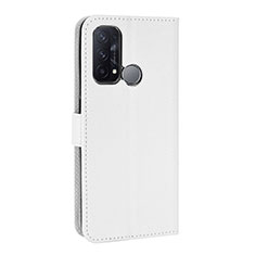 Funda de Cuero Cartera con Soporte Carcasa BY1 para Oppo Reno5 A Blanco