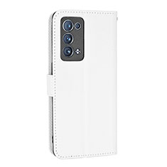 Funda de Cuero Cartera con Soporte Carcasa BY1 para Oppo Reno6 Pro 5G Blanco