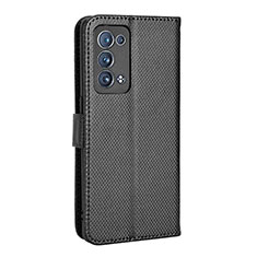 Funda de Cuero Cartera con Soporte Carcasa BY1 para Oppo Reno6 Pro+ Plus 5G Negro