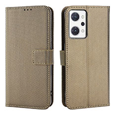 Funda de Cuero Cartera con Soporte Carcasa BY1 para Oppo Reno7 A Marron