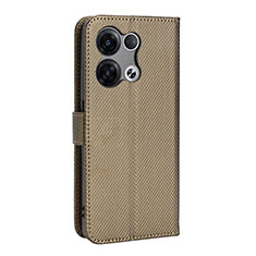 Funda de Cuero Cartera con Soporte Carcasa BY1 para Oppo Reno8 Pro 5G Marron