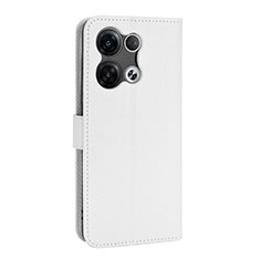 Funda de Cuero Cartera con Soporte Carcasa BY1 para Oppo Reno9 5G Blanco