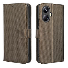 Funda de Cuero Cartera con Soporte Carcasa BY1 para Realme 10 Pro+ Plus 5G Marron